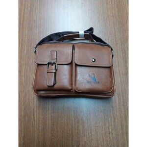 Men's Cross Body Bag Leather Shoulder Bag Satchel Travel Work Messenger Brown